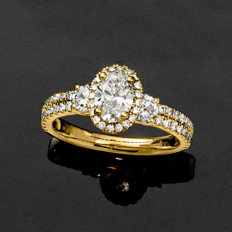 2.10 ct. t.w. Lab-Grown Diamond Ring in 14kt Yellow Gold image number 3
