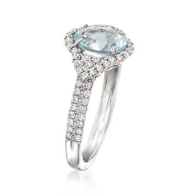 1.20 Carat Aquamarine and .46 ct. t.w. Diamond Ring in 14kt White Gold