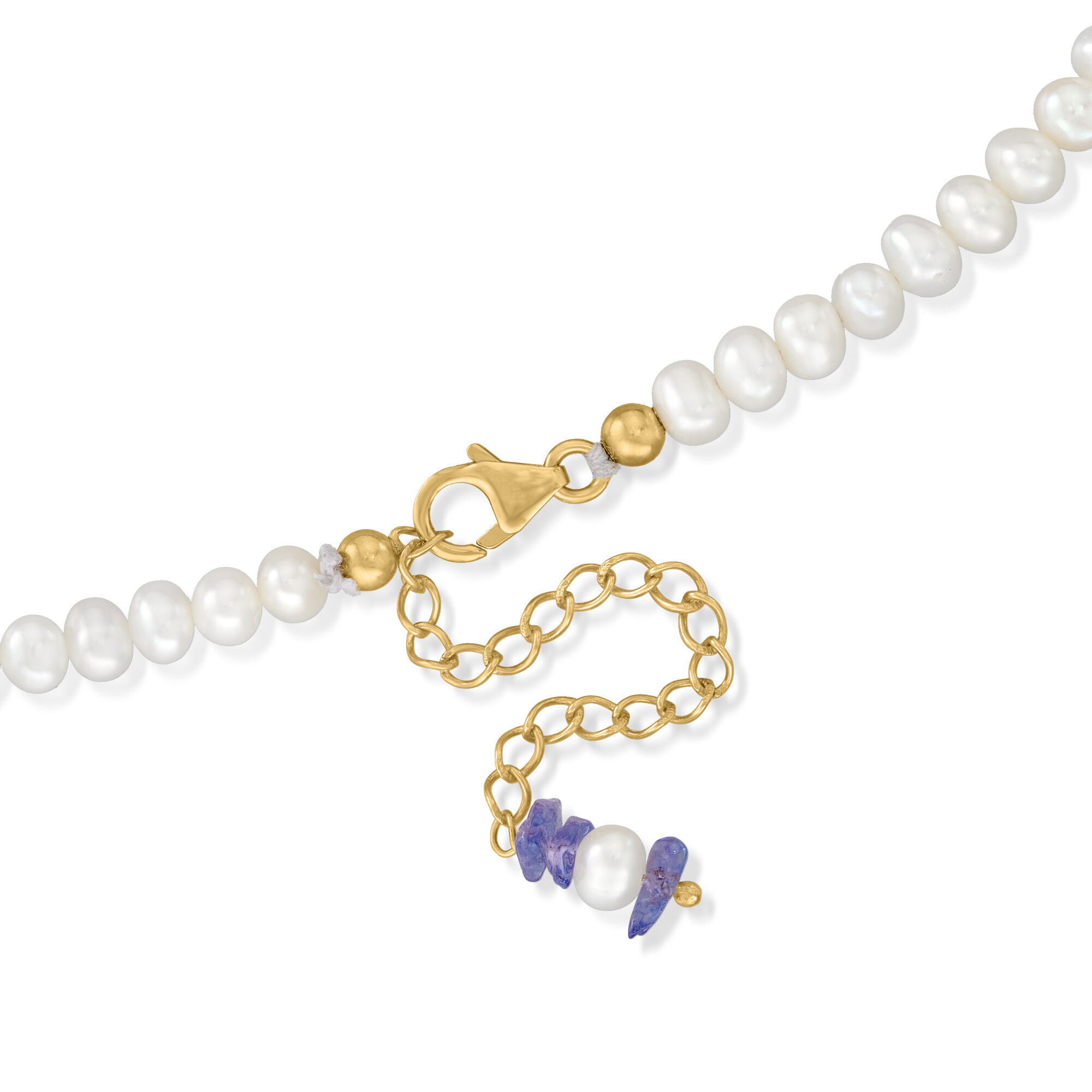 310.00 ct. t.w. Tanzanite Necklace with 4.5-5.5 mm Cultured