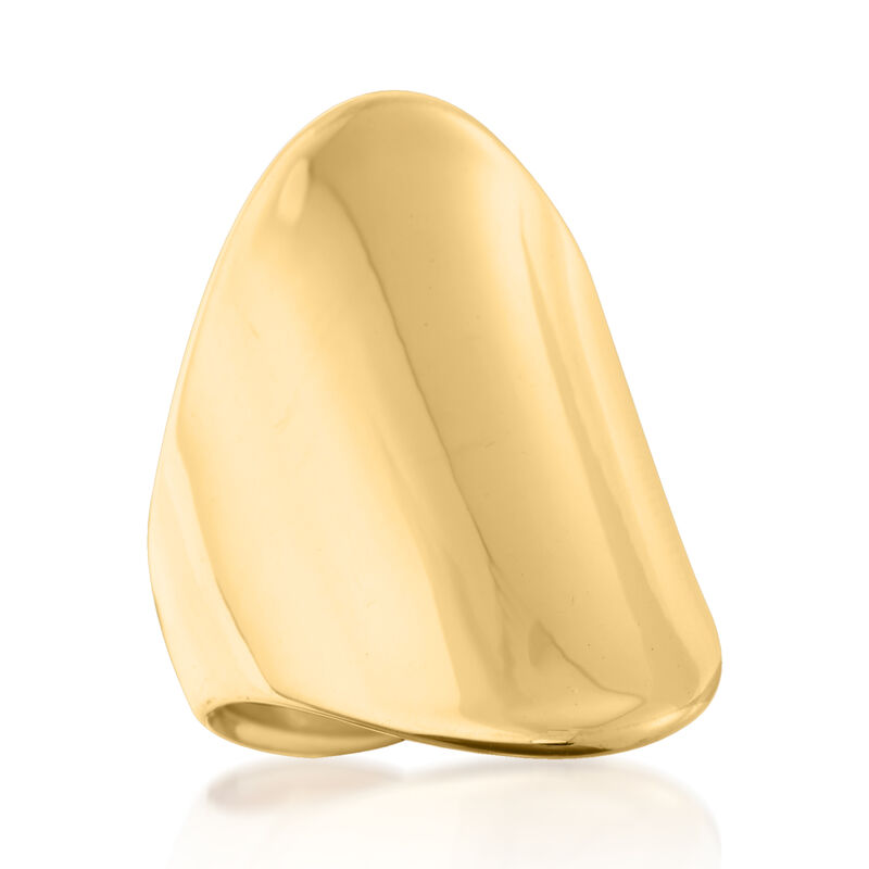 Andiamo 14kt Yellow Gold Over Resin Concave Ring image number 3