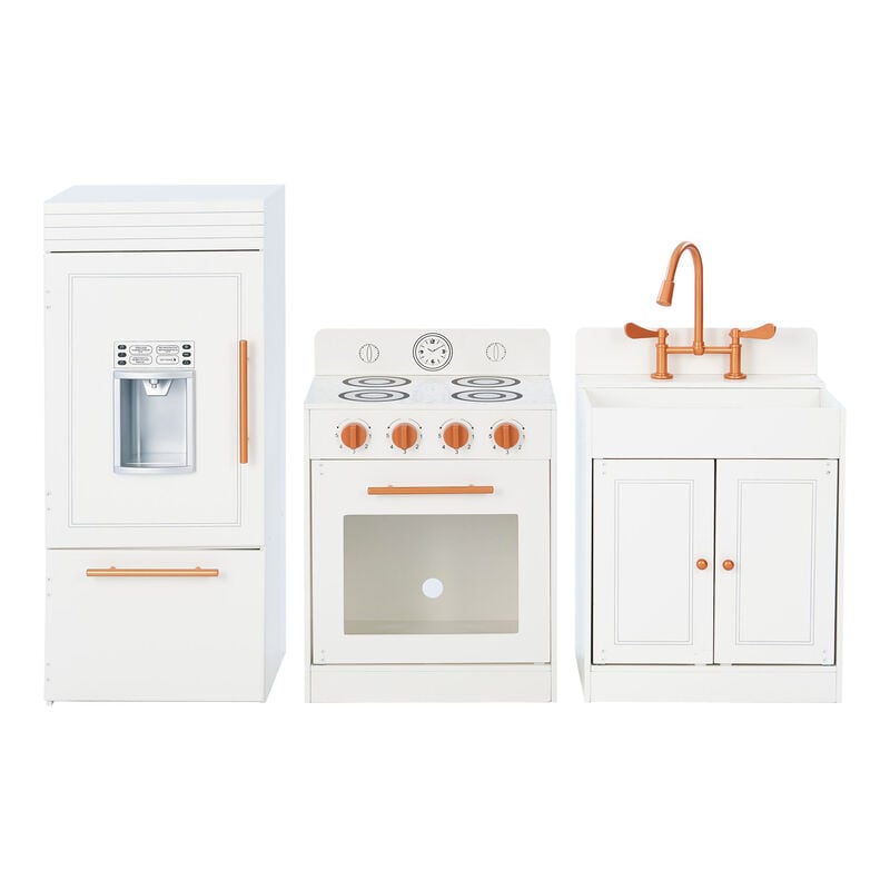 Teamson Kids "Little Chef" Paris Modern Play Kitchen in White and Rose Gold image number 5