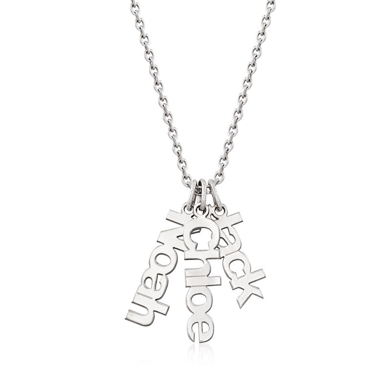 Sterling Silver Personalized Name Charm Necklace image number 10