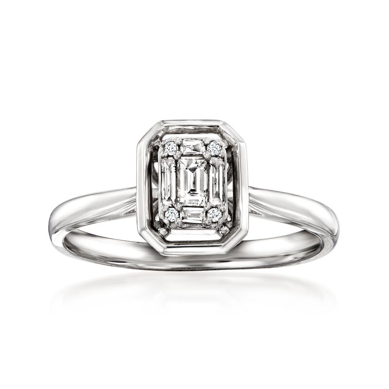 .15 ct. t.w. Diamond Cluster Ring in Sterling Silver image number 0