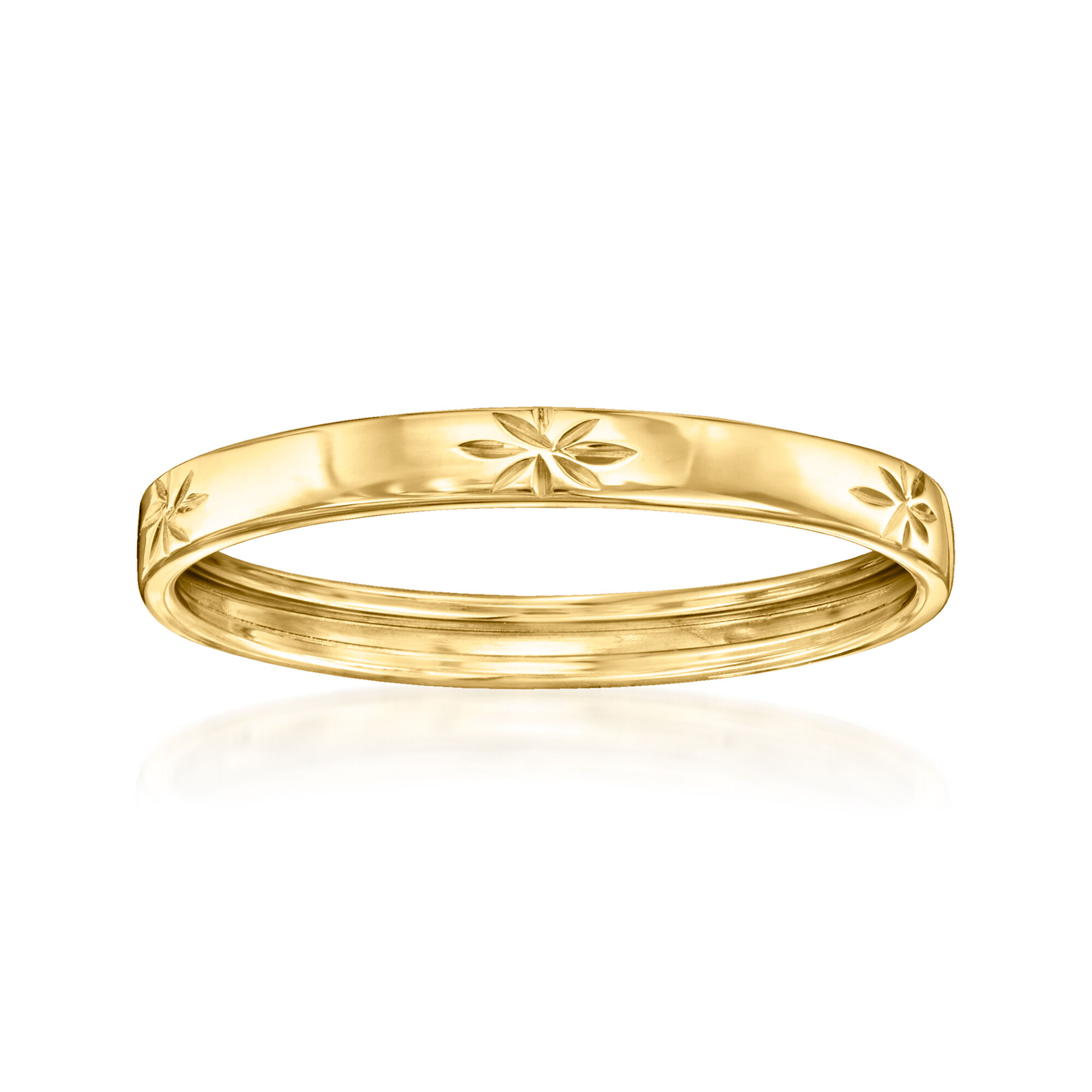 Italian 10kt Yellow Gold Diamond-Cut Star Ring | Ross Simons