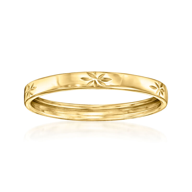 Italian 10kt Yellow Gold Diamond-Cut Star Ring image number 0