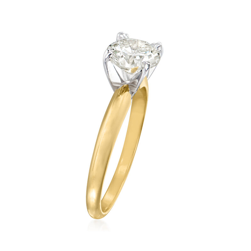 C. 1990 Vintage 1.18 Carat Diamond Ring in 14kt Yellow Gold. Size 7 image number 2