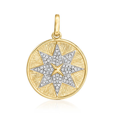 .25 ct. t.w. Diamond Starburst Pendant in 14kt Yellow Gold