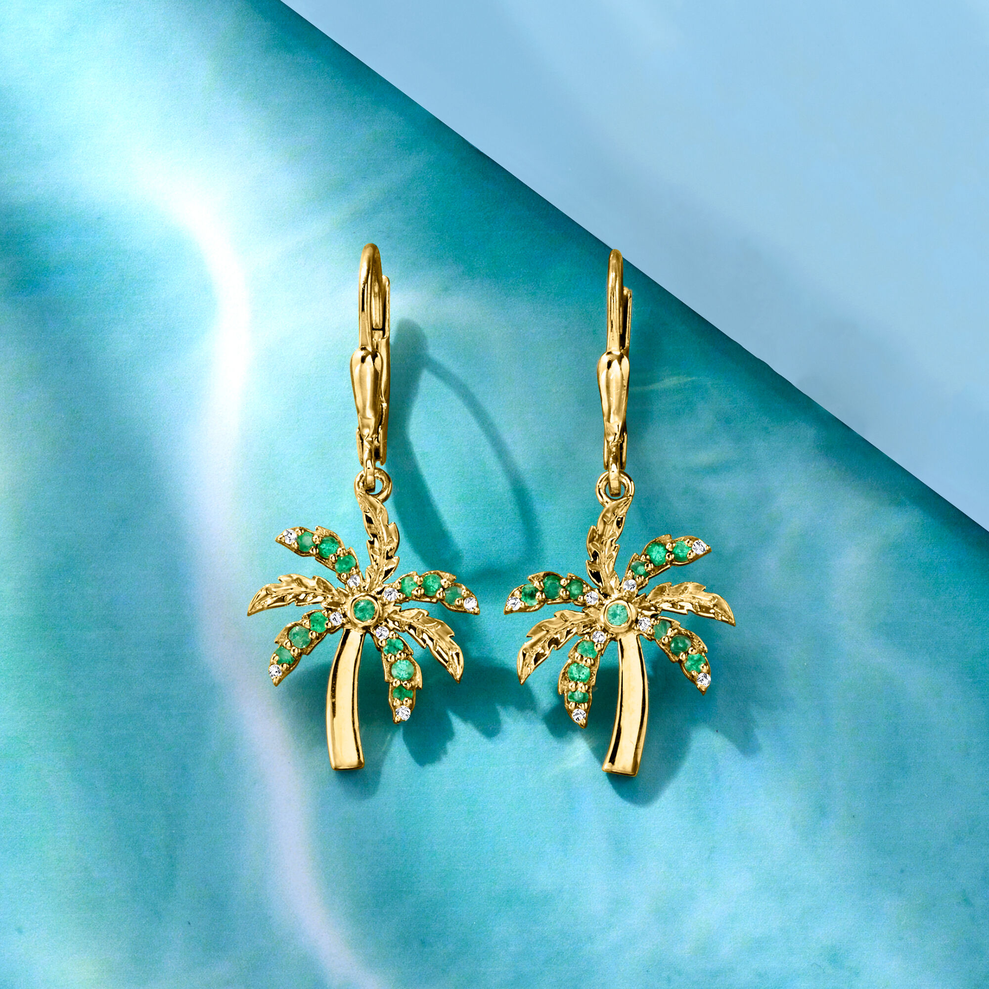 Palm tree earrings sale