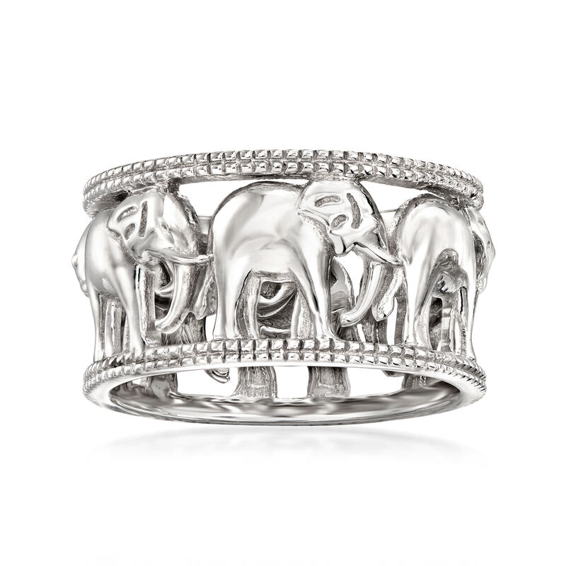 Sterling Silver Elephant Ring image number 0
