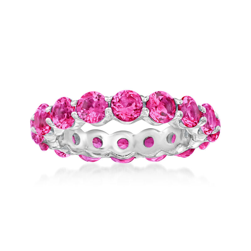 4.50 ct. t.w. Pink Topaz Eternity Band in Sterling Silver image number 0