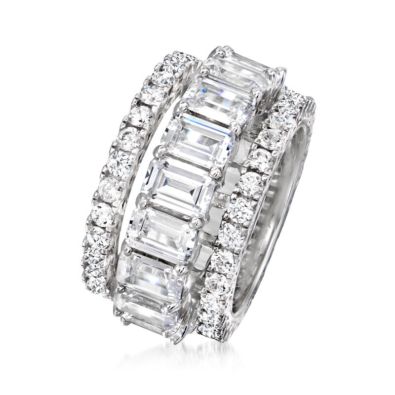 11.65 ct. t.w. CZ Jewelry Set: Three Eternity Bands in Sterling Silver image number 2