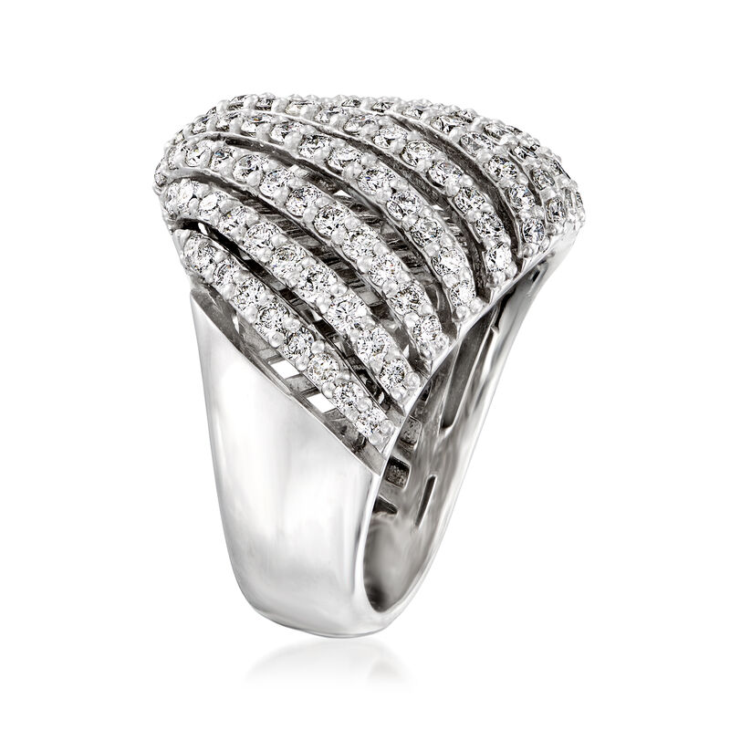 C. 1990 Vintage 1.26 ct. t.w. Diamond Cocktail Ring in 14kt Whte Gold. Size 6.5 image number 2