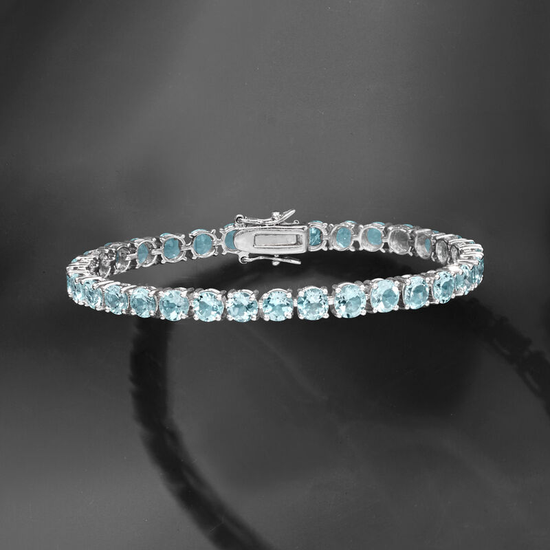 19.20 ct. t.w. Sky Blue Topaz Tennis Bracelet in Sterling Silver image number 3
