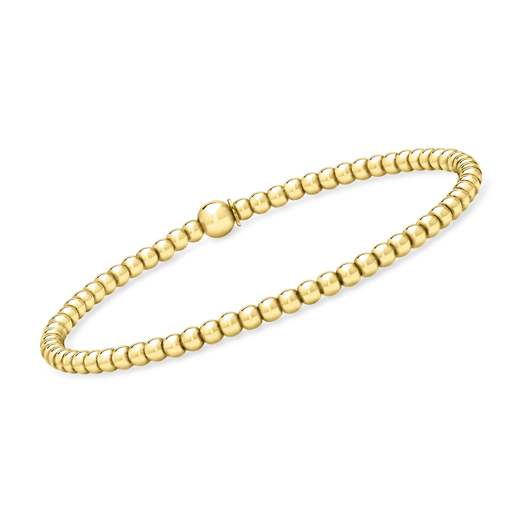 Italian 18kt Gold Over Sterling Jewelry Set: Three 3-5mm Bead