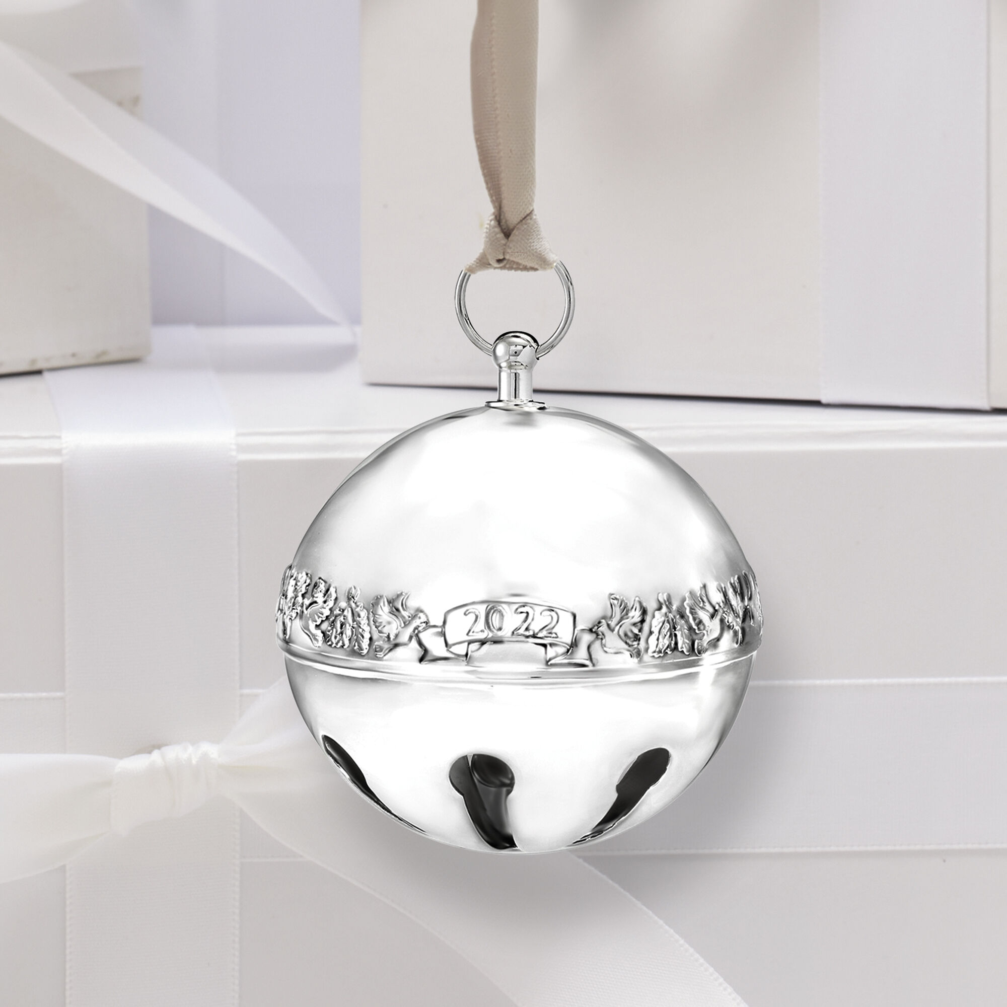 Wallace 2022 Annual Silver Plate Sleigh Bell Ornament - 52nd