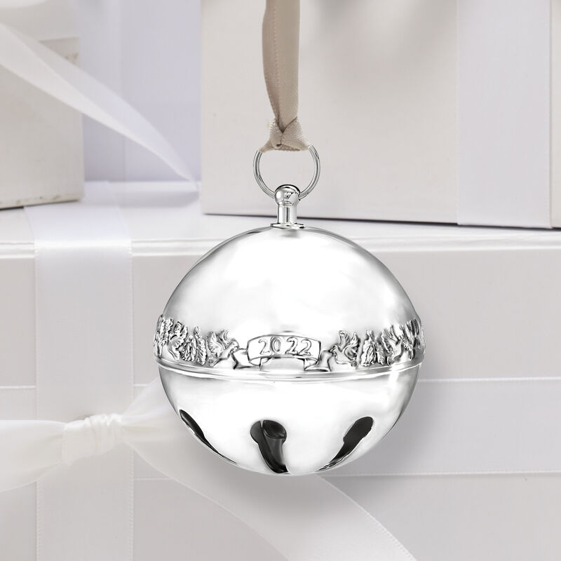 Wallace 2022 Annual Silver Plate Sleigh Bell Ornament - 52nd Edition image number 7
