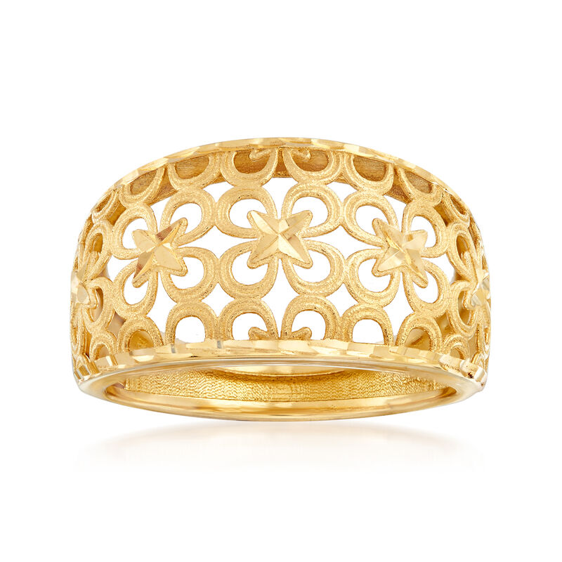 Italian 18kt Yellow Gold Floral Ring image number 0