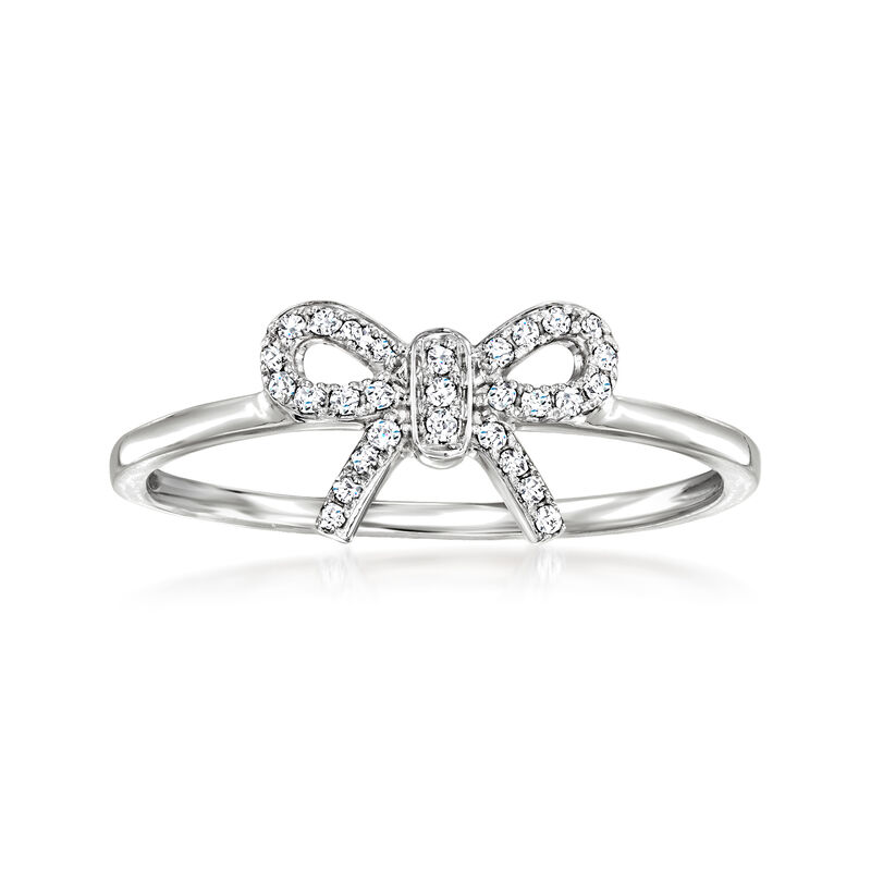Diamond Bow Ring in Sterling Silver image number 0
