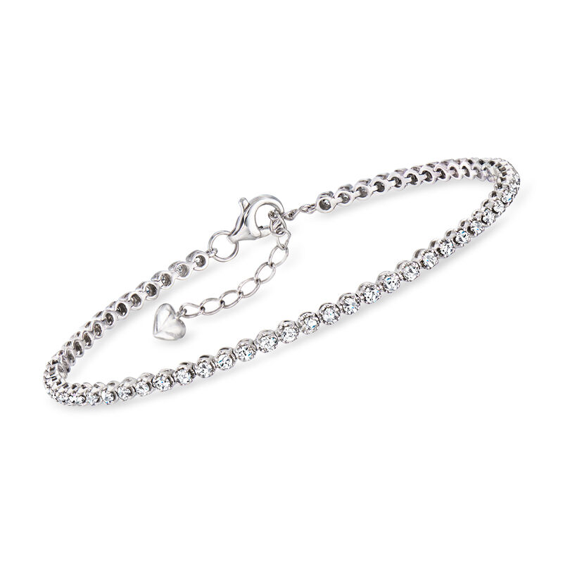 C. 2000 Vintage 1.20 ct. t.w. Diamond Tennis Bracelet in 14kt White Gold. 6&quot; image number 0