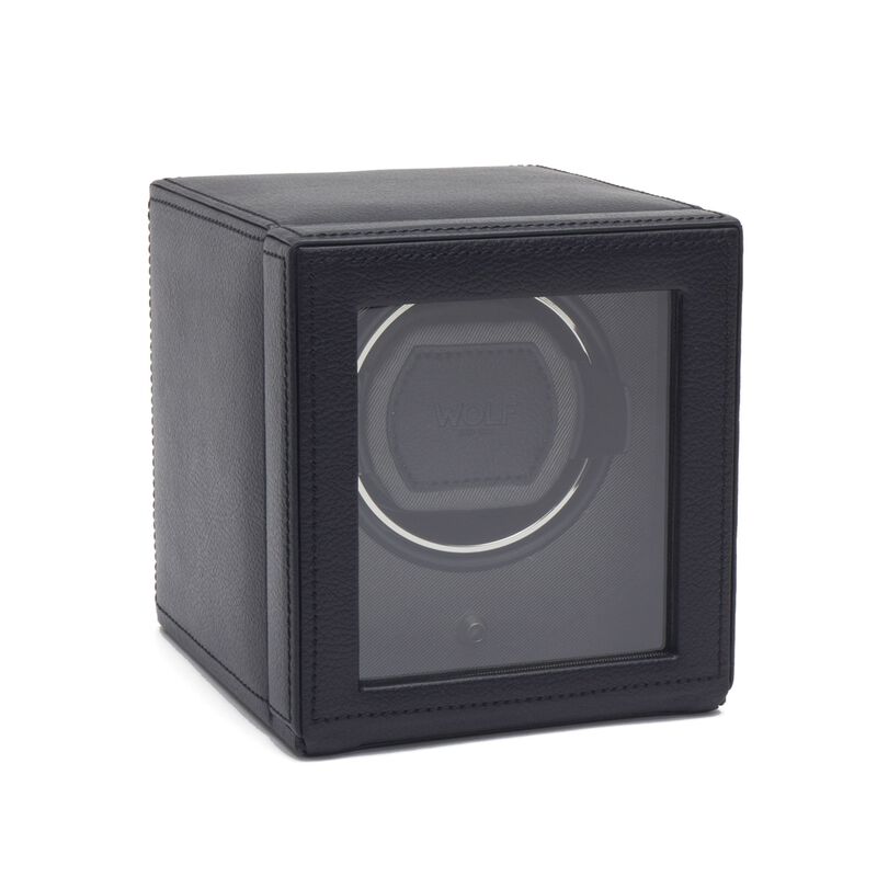 WOLF &quot;Cub Winder&quot; Black Single Watch Winder with Cover image number 0