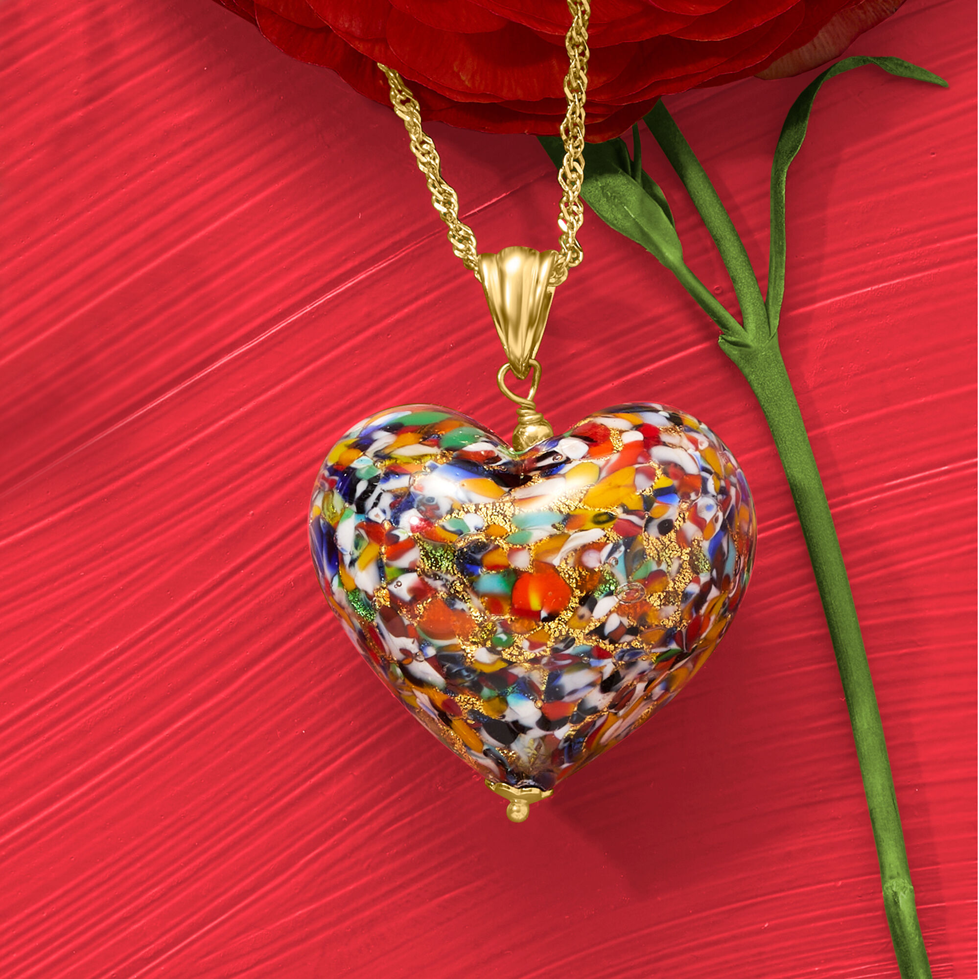 Glass heart pendant necklace 2025