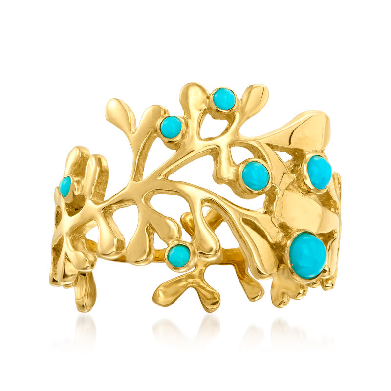 Turquoise Reef Ring in 18kt Gold Over Sterling image number 0