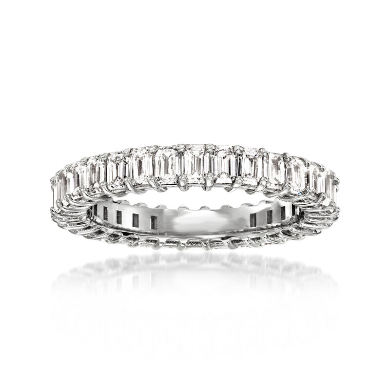 3.00 ct. t.w. Emerald-Cut Lab-Grown Diamond Eternity Band in 14kt White Gold image number 0