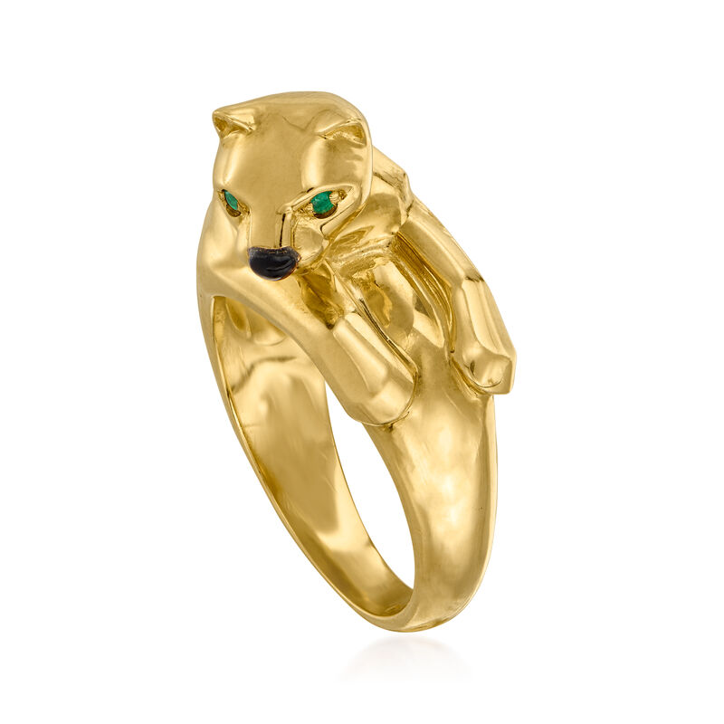 C. 1980 Vintage Cartier 18kt Yellow Gold Panther Ring image number 2