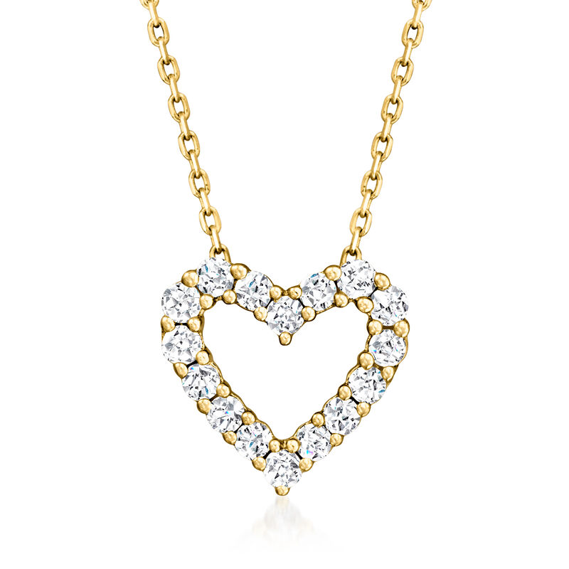 .25 ct. t.w. Diamond Heart Pendant Necklace in 14kt Yellow Gold image number 0