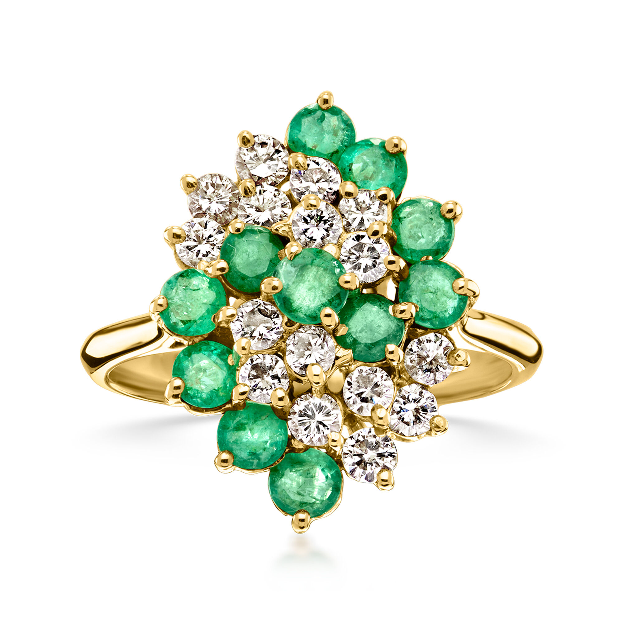 C. 1980 Vintage 1.10 ct. t.w. Emerald and .65 ct. t.w. Diamond