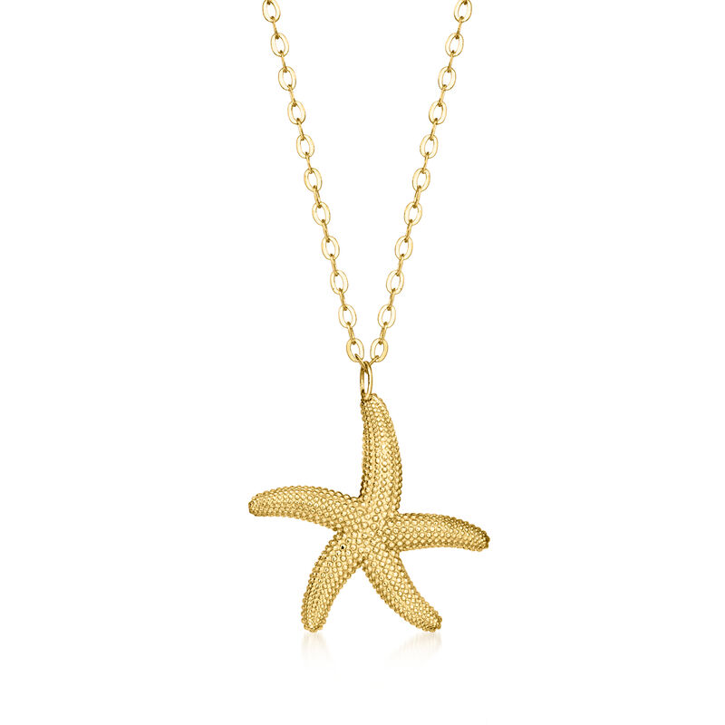 Italian 10kt Yellow Gold Starfish Necklace image number 0