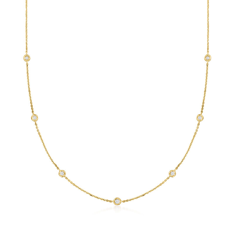 .20 ct. t.w. Diamond Station Necklace in 14kt Yellow Gold image number 0