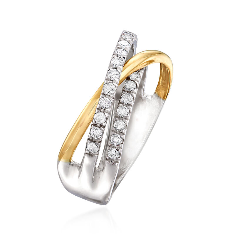 .50 ct. t.w. Diamond Crisscross Ring in Sterling Silver and 14kt Yellow Gold image number 2