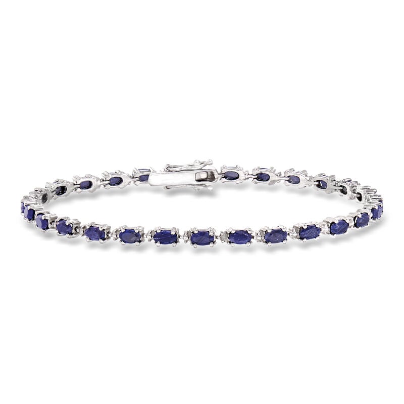 8.40 ct. t.w. Sapphire Bracelet with Diamonds in Sterling Silver image number 0