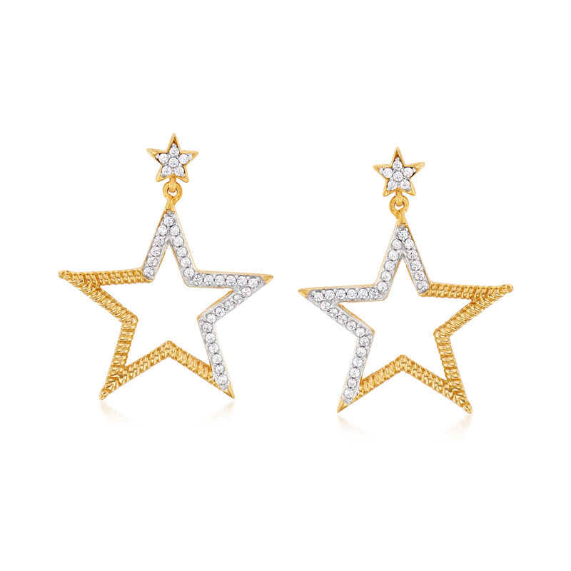 .25 ct. t.w. Diamond Star Drop Earrings in 18kt Gold Over Sterling image number 0