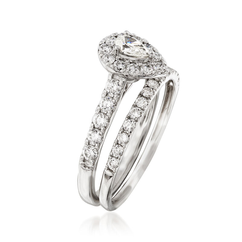 1.00 ct. t.w. Diamond Engagement and Wedding Ring in 14kt White Gold image number 2