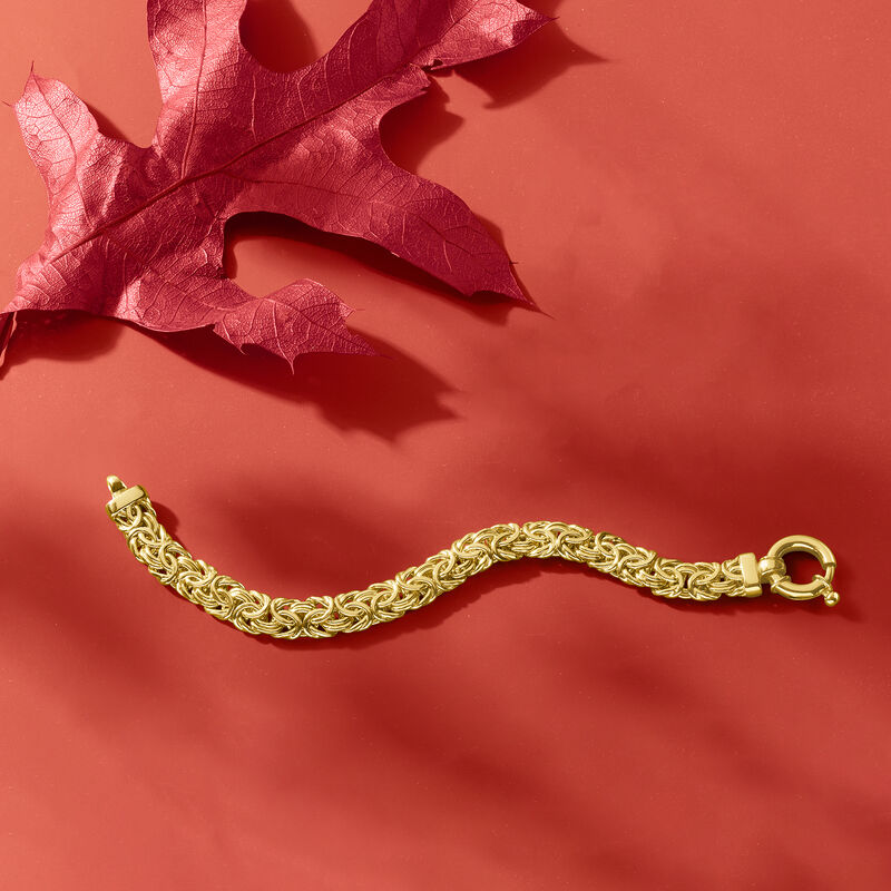 18kt Gold Over Sterling Medium Byzantine Bracelet image number 2