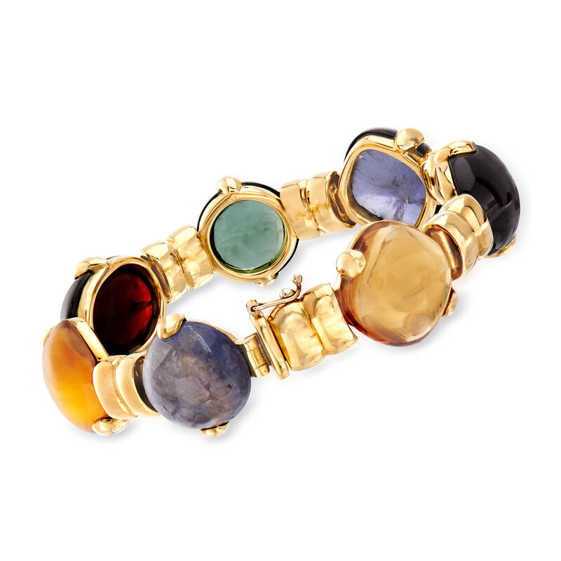 C. 1990 Vintage Legnazzi Multi-Gem Bracelet in 18kt Yellow Gold image number 2