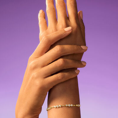 3.00 ct. t.w. Bezel-Set Lab-Grown Diamond Station Bracelet in 14kt Yellow Gold