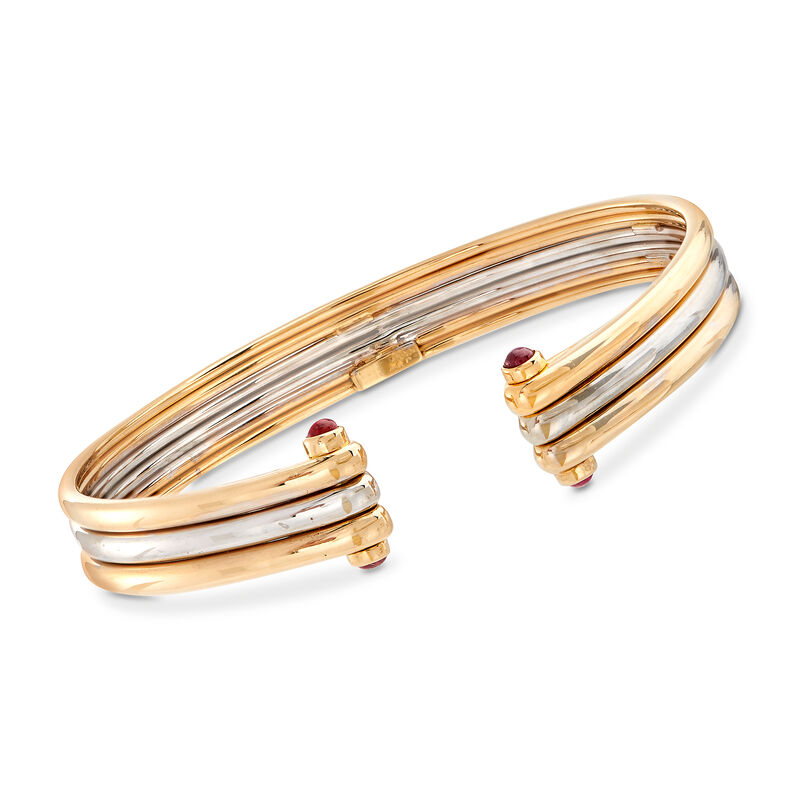 C. 1980 Vintage Van Cleef .60 ct. t.w. Ruby Bracelet in 18kt Two-Tone Gold. 7.5&quot; image number 0