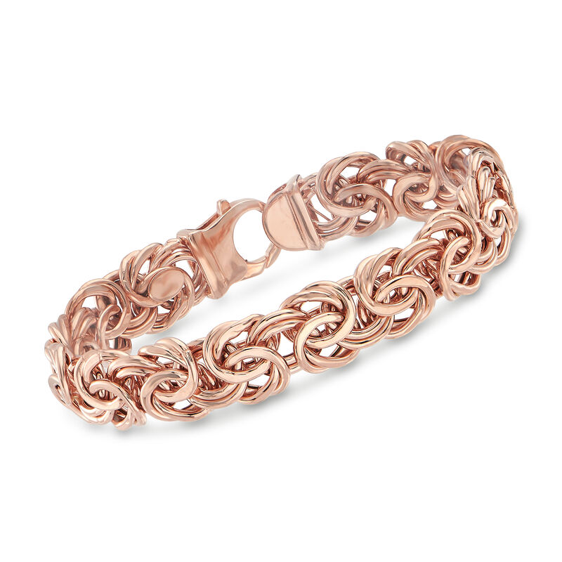 Italian 14kt Rose Gold Byzantine Bracelet image number 0