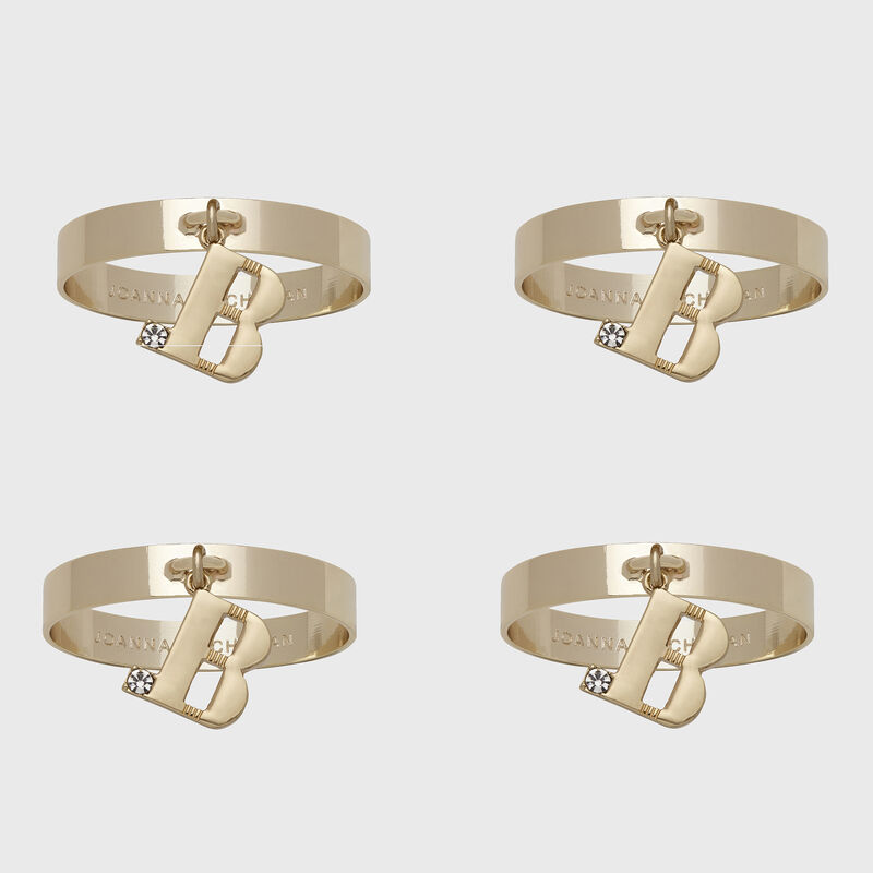 F - Joanna Buchanan Set of 4 Single Initial Napkin Rings image number 4