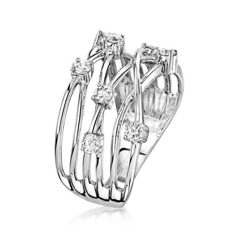 .50 ct. t.w. Lab-Grown Diamond Highway Ring in Sterling Silver image number 2