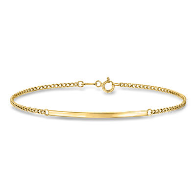 10kt Yellow Gold Curb-Link Bar Bracelet