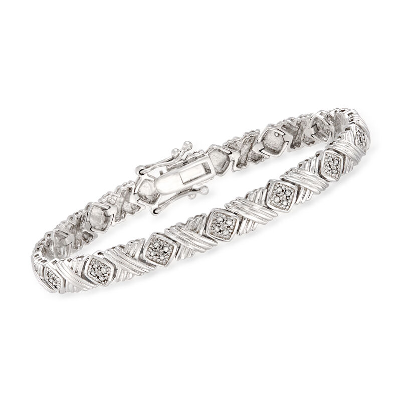 .50 ct. t.w. Diamond X-Link Bracelet in Sterling Silver image number 0