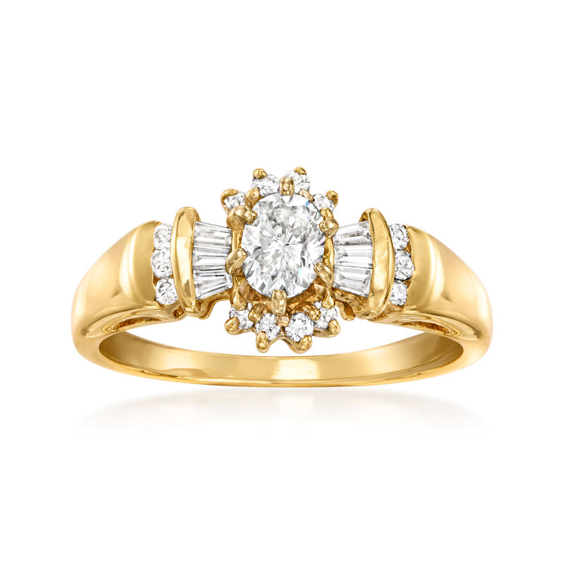 C. 1980 Vintage .83 ct. t.w. Diamond Ring in 14kt Yellow Gold. Size 6.25 image number 0