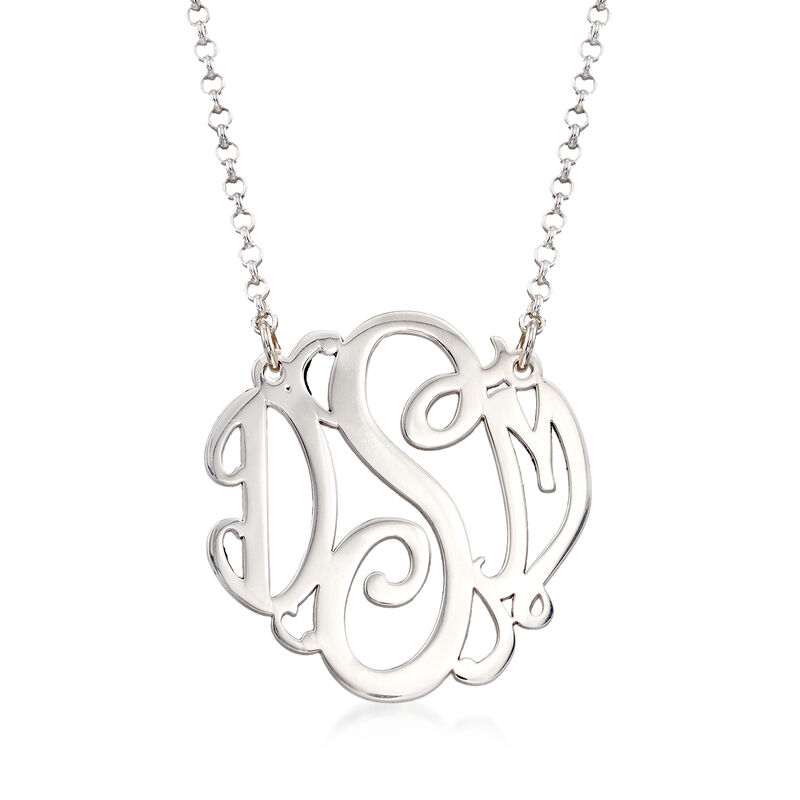 Sterling Silver Personalized Monogram Necklace image number 0