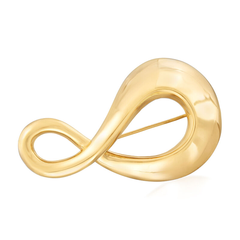 Italian 14kt Yellow Gold Infinity Pin image number 0