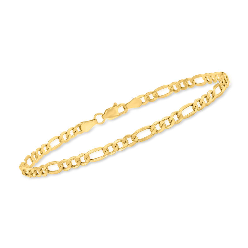 3.5mm 14kt Yellow Gold Figaro-Link Bracelet image number 0