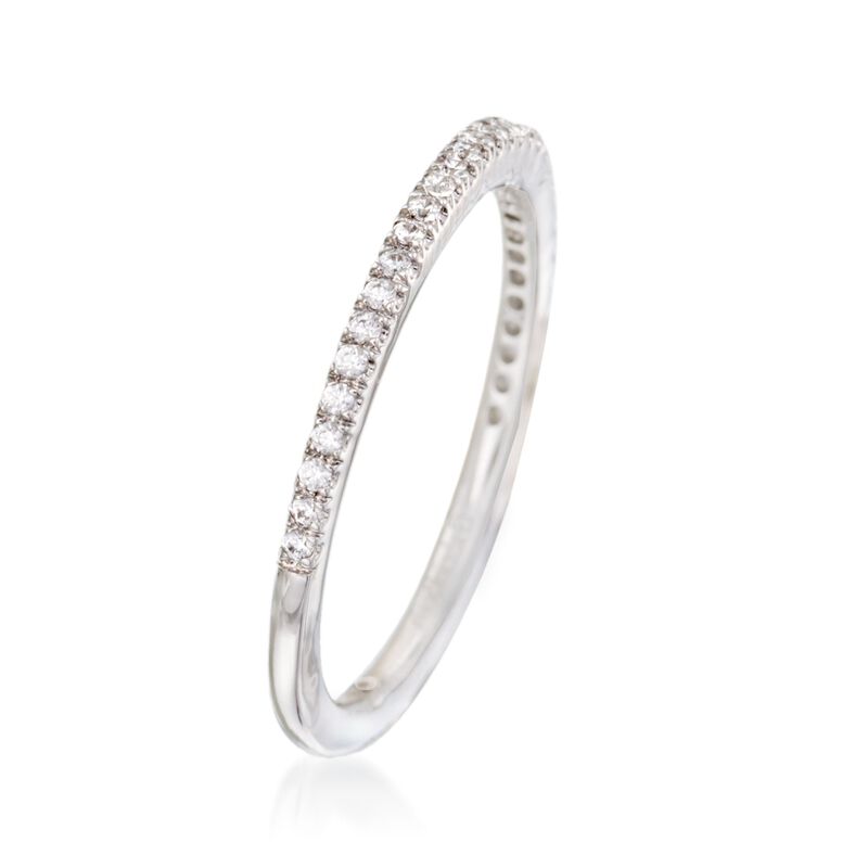 Gabriel Designs .15 ct. t.w. Diamond Wedding Band in 14kt White Gold image number 1